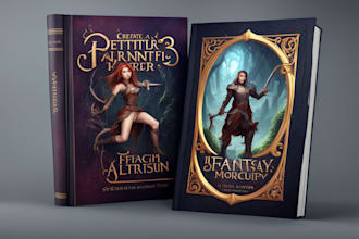 create a fantasy book cover or character illustration