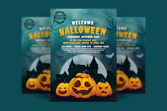 design custom halloween flyer, party invitations and event cards