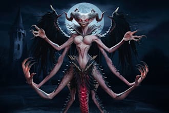 create fantasy horror and any fantasy horror character