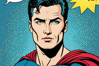 draw comic superhero pop art portrait