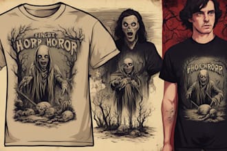 design a vintage retro t shirt with a custom illustration