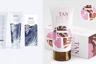 create a unique feminine skincare cosmetic logo design