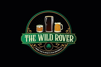 next best irish pub brussels logo design