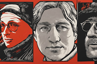 create a portrait print linocut