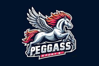 make a pegasus esports mascot logo for your brand