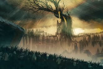 create concept art and background illustrations for games