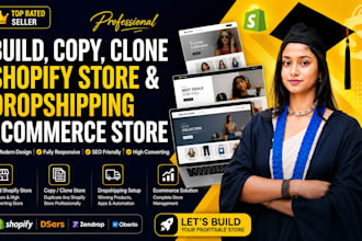 build copy, clone shopify store and dropshipping ecommerce store
