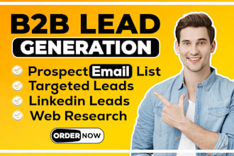do b2b lead generation web research lead scraping, prospect email list building