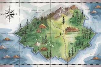 draw a custom map for fantasy, scifi, book or boardgame