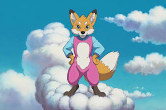 draw furry art or fursona with colorful anime style