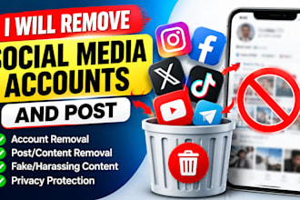 remove social media accounts and post