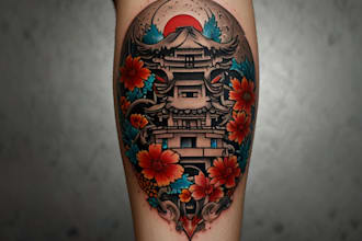do a tattoo design in japanese style