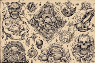 create old school or traditional tattoo design