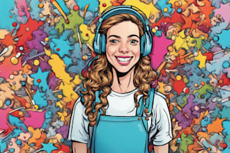 make pop art doodle cartoon illustration for anything