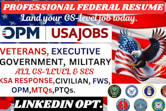 write professional federal resume writing cover letter for usajobs ats resume cv