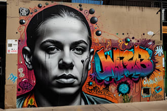create unique street art graffiti collage