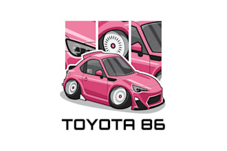 draw cute mini chibi car illustration