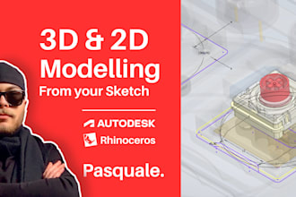 design 2d and 3d models in rhino fusion 360 and inventor