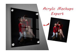 place your wall art, logo, or product photo into realistic acrylic mockups
