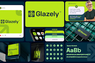 do custom unique logo design, full brand identity kit and branding kit