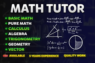 be your math tutor and help with calculus or algebra