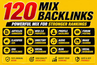 120 mix backlinks high authority