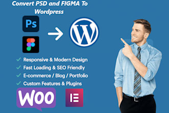 convert PSD to wordpress, figma to wordpress