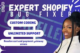 do shopify bug fixing, error resolution, and optimization for your shopify store