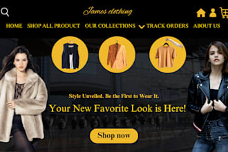 design a shopify store, clothing shopify website store