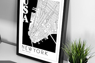 do map poster design for room