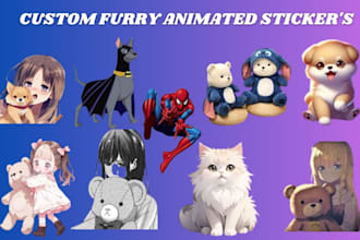create animated furry stickers or emoji for crypto, telegram other social media