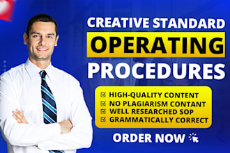 write business sops and manual policy standard operating procedure for you