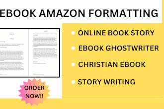 ghostwrite ebook writing your original request story, christian  and formatting