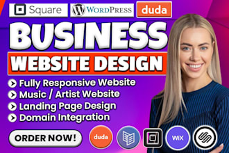 design duda website, duda redesign, square, artist website, music website, wix
