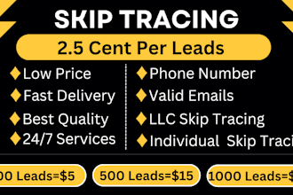 do skip tracing, llc skip tracing find property owner, phone number and emails