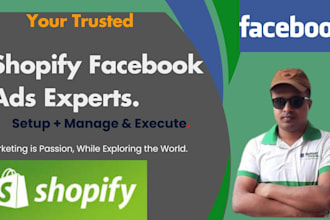 setup and execute shopify facebook ads fb ads instagram ads and shopify ads