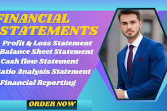 prepare financial statement, income statement, balance sheet and cashflow