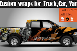 design custom commercial truck, van, car wraps for branding