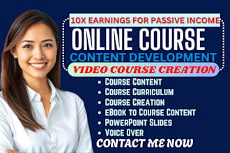online course creation, training manual, course curriculum, video course design