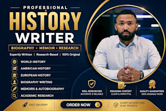 ghostwrite history, biography, memoir, ebook and article