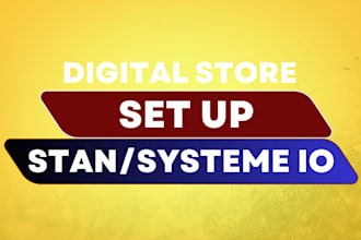 set up digital store on systeme io and stan store