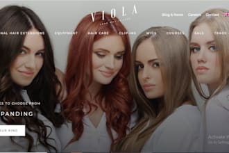create a hair extension website, beauty salon website, or spa website