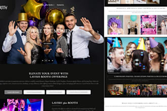 design photo booth website, 360 photo booth website with online booking