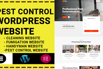 design pest control website, cleaning and fumigation website, handyman website
