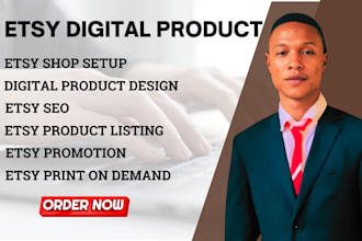 design etsy digital product, wall art, planner, templates, banner, invite cards