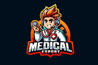 do high quality medical esport mascot logo design for your company
