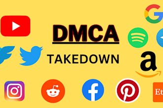 send dmca takedown notice to reddit, tiktok, instagram, onlyfans, fb, google