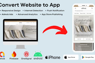 convert your website into android and ios app with admob ads