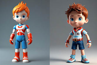 do 3d toy, action figure, 3d character, 3d doll , miniature for 3d printing