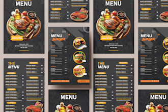 design a professional restaurant menu, food flyer, or digital menu